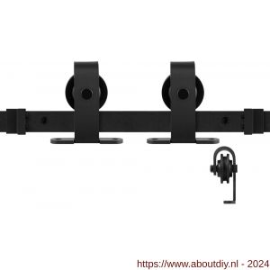 GPF Bouwbeslag ZwartWit 0508.61 schuifdeursysteem Mutka zwart 300 cm (2x 150 cm schuifdeurrail) zwart - A21007859 - afbeelding 1