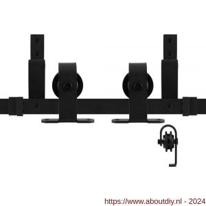 GPF Bouwbeslag ZwartWit 0558.61 dubbel schuifdeursysteem Mutka zwart 170 cm zwart - A21007885 - afbeelding 1