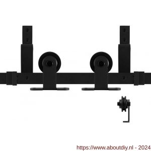 GPF Bouwbeslag ZwartWit 0560.61 dubbel schuifdeursysteem Osa zwart 150 cm zwart - A21008165 - afbeelding 1