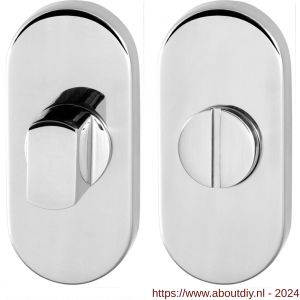 GPF Bouwbeslag RVS 0904.44 toiletgarnituur ovaal 70x32 mm stift 5 mm RVS gepolijst - A21008761 - afbeelding 1