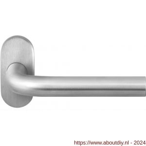 GPF Bouwbeslag RVS 1000.09-04 Aka deurkruk op ovale rozet 70x32x10 mm RVS mat geborsteld - A21009199 - afbeelding 1