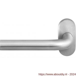 GPF Bouwbeslag RVS 1000.09-04L Aka deurkruk gatdeel op ovale rozet 70x32x10 mm linkswijzend RVS mat geborsteld - A21009958 - afbeelding 1