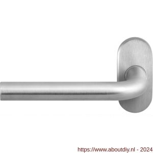 GPF Bouwbeslag RVS 1001.09-04L Aka deurkruk gatdeel op ovale rozet 70x32x10 mm linkswijzend RVS mat geborsteld - A21009965 - afbeelding 1