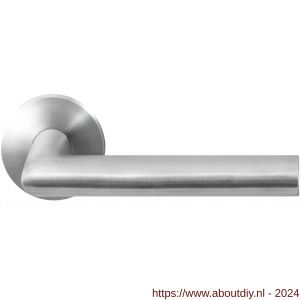 GPF Bouwbeslag RVS 1015.09-00 Toi deurkruk op ronde rozet 50x8 mm RVS mat geborsteld - A21009216 - afbeelding 1