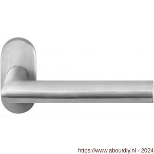 GPF Bouwbeslag RVS 1015.09-04 Toi deurkruk op ovale rozet 70x32x10 mm RVS mat geborsteld - A21009219 - afbeelding 1