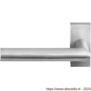 GPF Bouwbeslag RVS 1015.09-01L Toi deurkruk gatdeel op rechthoekige rozet 70x32x10 mm linkswijzend RVS mat geborsteld - A21009985 - afbeelding 1