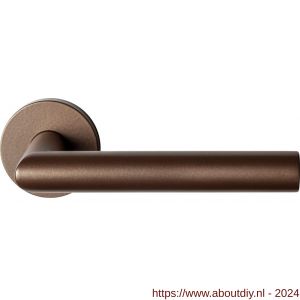 GPF Bouwbeslag Anastasius 1015.A2-00 Toi L-haaks model 19 mm deurkruk op ronde rozet 50x8 mm Bronze blend - A21010596 - afbeelding 1