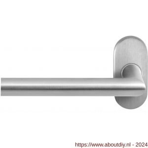 GPF Bouwbeslag RVS 1016.09-04L GPF1016.04L Toi deurkruk gatdeel op ovale rozet 70x32x10 mm linkswijzend RVS mat geborsteld - A21010000 - afbeelding 1