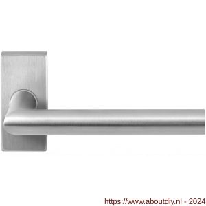 GPF Bouwbeslag RVS 1016.09-01R Toi deurkruk op rechthoekige rozet RVS 70x32x10 mm rechtswijzend RVS mat geborsteld - A21009997 - afbeelding 1