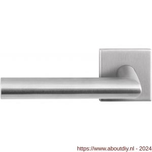 GPF Bouwbeslag RVS 1020.09-02L Mai deurkruk gatdeel op vierkante rozet 50x50x8 mm linkswijzend RVS mat geborsteld - A21010004 - afbeelding 1