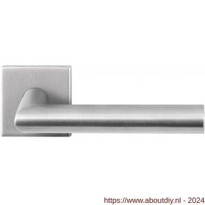 GPF Bouwbeslag RVS 1020.09-02R Mai deurkruk gatdeel op vierkante rozet 50x50x8 mm rechtswijzend RVS mat geborsteld - A21010005 - afbeelding 1