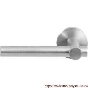 GPF Bouwbeslag RVS 1025.09-00L/R Roto deurkruk gatdeel op ronde rozet 50x8 mm links-rechtswijzend RVS mat geborsteld - A21010006 - afbeelding 1