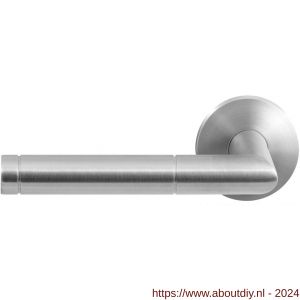 GPF Bouwbeslag RVS 1042.09-00L/R Kohu deurkruk gatdeel op ronde rozet 50x8 mm links-rechtswijzend RVS mat geborsteld - A21010008 - afbeelding 1