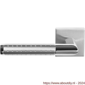 GPF Bouwbeslag RVS 1055.09/49-02L/R Haka Duo deurkruk gatdeel op ronde rozet 50x50x8 mm links-rechtswijzend RVS mat geborsteld-RVS gepolijst - A21013820 - afbeelding 1