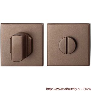 GPF Bouwbeslag Anastasius 1102.A2.0910 toiletgarnituur vierkant 50x50x8 mm stift 8 mm grote knop Bronze blend - A21011397 - afbeelding 1