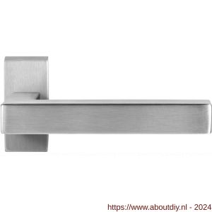 GPF Bouwbeslag RVS 1302.09-01 Zaki+ deurkruk op rechthoekige rozet 70x32x10 mm RVS mat geborsteld - A21009234 - afbeelding 1