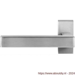 GPF Bouwbeslag RVS 1302.09-01L Zakimet deurkruk gatdeel op rechthoekige rozet 70x32x10 mm linkswijzend RVS mat geborsteld - A21010026 - afbeelding 1