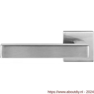 GPF Bouwbeslag RVS 1302.09-02L Zakimet deurkruk gatdeel op vierkante rozet 50x50x8 mm linkswijzend RVS mat geborsteld - A21010028 - afbeelding 1