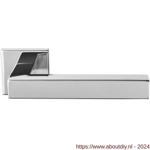 GPF Bouwbeslag RVS 1302.49-02R Zaki+ deurkruk gatdeel op vierkante rozet 50x50x8 mm rechtswijzend RVS gepolijst - A21013831 - afbeelding 1
