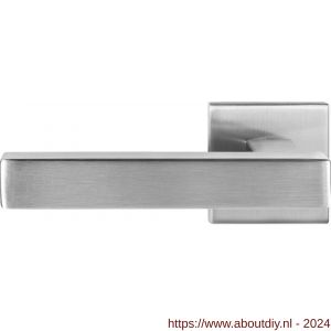 GPF Bouwbeslag RVS 1307.09-02L Toromet deurkruk op vierkante rozet 50x50x8 mm linkswijzend RVS mat geborsteld - A21010040 - afbeelding 1