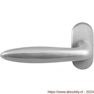 GPF Bouwbeslag RVS 1315.09-04L GPF1315.04L Pepe deurkruk op ovale rozet 70x32x10 mm linkswijzend RVS mat geborsteld - A21010044 - afbeelding 1