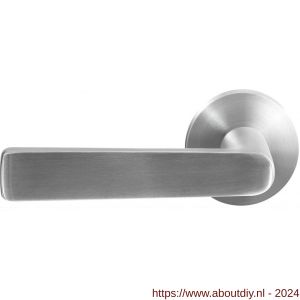 GPF Bouwbeslag RVS 1325.09-00L/R Kume deurkruk gatdeel op ronde rozet 50x8 mm links-rechtswijzend RVS mat geborsteld - A21010050 - afbeelding 1