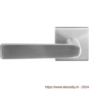 GPF Bouwbeslag RVS 1325.09-02L Kume deurkruk gatdeel op vierkante rozet 50x50x8 mm linkswijzend RVS mat geborsteld - A21010051 - afbeelding 1