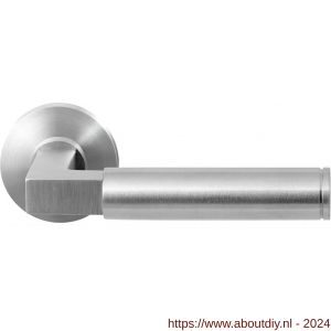 GPF Bouwbeslag RVS 2082.09-00 Kuri deurkruk op ronde rozet 50x8 mm RVS mat geborsteld - A21009253 - afbeelding 1