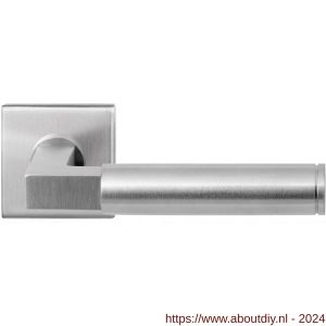 GPF Bouwbeslag RVS 2082.09-02 Kuri deurkruk op vierkante rozet 50x50x8 mm RVS mat geborsteld - A21009254 - afbeelding 1