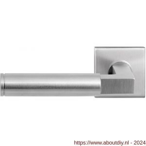 GPF Bouwbeslag RVS 2082.09-02L Kuri deurkruk gatdeel op vierkante rozet 50x50x8 mm linkswijzend RVS mat geborsteld - A21010083 - afbeelding 1