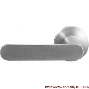 GPF Bouwbeslag RVS 2095.09/49-00L/R Knipo deurkruk gatdeel op ronde rozet 50x8 mm links-rechtswijzend RVS mat geborsteld-RVS gepolijst - A21013859 - afbeelding 1
