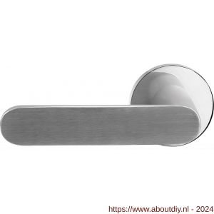 GPF Bouwbeslag RVS 2095.49/09-00L/R Knipo deurkruk gatdeel op ronde rozet 50x8 mm links-rechtswijzend RVS gepolijst-RVS mat geborsteld - A21013861 - afbeelding 1