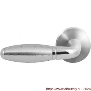 GPF Bouwbeslag RVS 3000.09/49-00L/R Knipo deurkruk gatdeel op ronde rozet 50x8 mm links-rechtswijzend RVS mat geborsteld-RVS gepolijst - A21013863 - afbeelding 1