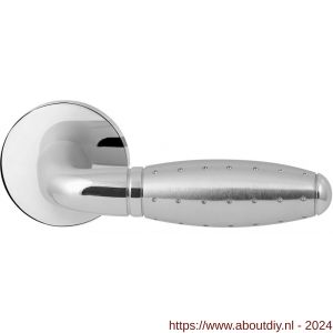 GPF Bouwbeslag RVS 3000.49/09-00 Knipo deurkruk op ronde rozet 50x8 mm RVS gepolijst-RVS mat geborsteld - A21013864 - afbeelding 1