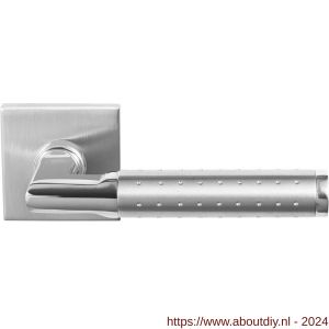 GPF Bouwbeslag RVS 3010.09/49-02 Taura Duo deurkruk op vierkante rozet 50x50x8 mm RVS mat geborsteld-RVS gepolijst - A21013866 - afbeelding 1