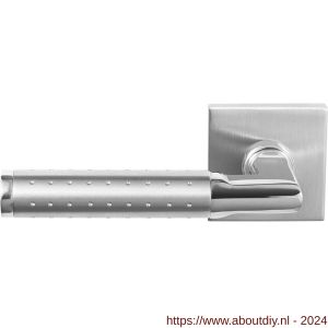 GPF Bouwbeslag RVS 3010.09/49-02L/R Taura Duo deurkruk gatdeel op vierkante rozet RVS mat geborsteld-RVS gepolijst 50x50x8 mm links-rechtswijzend - A21013867 - afbeelding 1