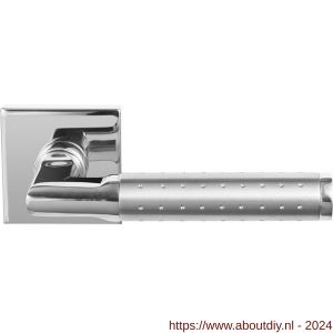 GPF Bouwbeslag RVS 3010.49/09-02 Taura Duo deurkruk op vierkante rozet 50x50x8 mm RVS gepolijst-RVS mat geborsteld - A21013868 - afbeelding 1
