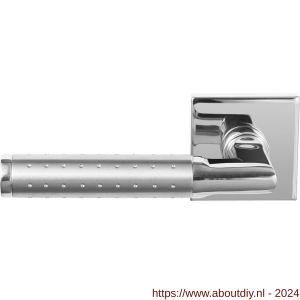 GPF Bouwbeslag RVS 3010.49/09-02L/R Taura Duo deurkruk gatdeel op vierkante rozet 50x50x8 mm links-rechtswijzend RVS gepolijst-RVS mat geborsteld - A21013869 - afbeelding 1