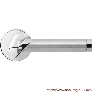 GPF Bouwbeslag RVS 3025.49/09-00 Horo Duo deurkruk op ronde rozet 50x8 mm RVS gepolijst-RVS mat geborsteld - A21013879 - afbeelding 1