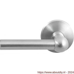 GPF Bouwbeslag RVS 3040.09-00L/R Hipi deurkruk gatdeel op ronde rozet 50x8 mm links-rechtswijzend RVS mat geborsteld - A21010089 - afbeelding 1