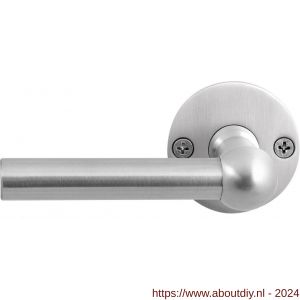 GPF Bouwbeslag RVS 3040.09-06L/R Hipi deurkruk gatdeel op ronde rozet 50x2 mm links-rechtswijzend RVS mat geborsteld - A21010090 - afbeelding 1