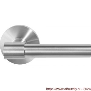 GPF Bouwbeslag RVS 3041.09-00 Hipi Deux deurkruk op ronde rozet 50x8 mm RVS mat geborsteld - A21009259 - afbeelding 1