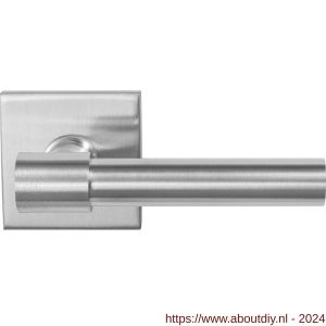 GPF Bouwbeslag RVS 3041.09-02R Hipi Deux deurkruk gatdeel op vierkante rozet 50x50x8 mm rechtswijzend RVS mat geborsteld - A21010093 - afbeelding 1