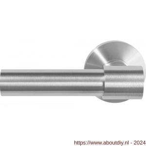 GPF Bouwbeslag RVS 3042.09-00L/R Hipi Deux+ deurkruk gatdeel op ronde rozet 50x8 mm links-rechtswijzend RVS mat geborsteld - A21010102 - afbeelding 1