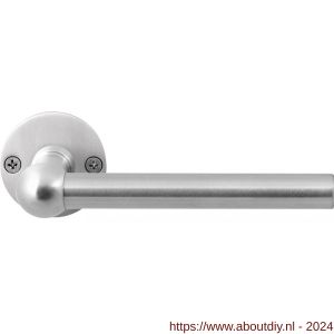 GPF Bouwbeslag RVS 3050.09-06 Hipi deurkruk op ronde rozet 50x2 mm RVS mat geborsteld - A21009270 - afbeelding 1