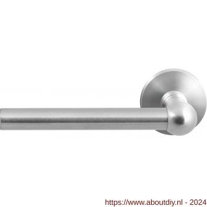 GPF Bouwbeslag RVS 3050.09-00L/R Hipi deurkruk gatdeel op ronde rozet 50x8 mm links-rechtswijzend RVS mat geborsteld - A21010129 - afbeelding 1