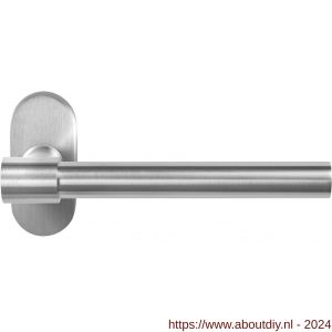 GPF Bouwbeslag RVS 3051.09-04 Hipi Deux deurkruk op ovale rozet 70x32x10 mm RVS mat geborsteld - A21009274 - afbeelding 1