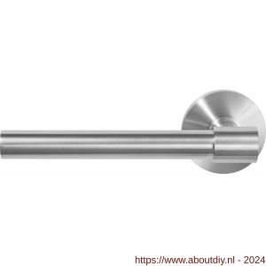 GPF Bouwbeslag RVS 3051.09-00L/R Hipi Deux deurkruk gatdeel op ronde rozet 50x8 mm links-rechtswijzend RVS mat geborsteld - A21010131 - afbeelding 1