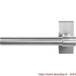 GPF Bouwbeslag RVS 3051.09-01L Hipi Deux deurkruk gatdeel op rechthoekige rozet 70x32x10 mm linkswijzend RVS mat geborsteld - A21010132 - afbeelding 1