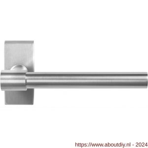 GPF Bouwbeslag RVS 3051.09-01R Hipi Deux deurkruk gatdeel op rechthoekige rozet 70x32x10 mm rechtswijzend RVS mat geborsteld - A21010133 - afbeelding 1